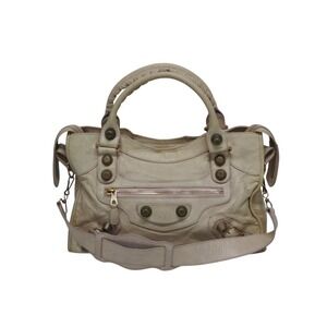 BALENCIAGA Giant City Bag Beige Tan Pink